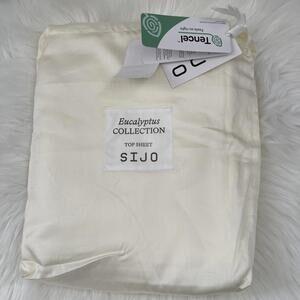 NEW SIJO HOME EUCALYPTUS COLLECTION TENCEL KING/CAL KING TOP SHEET IN IVORY